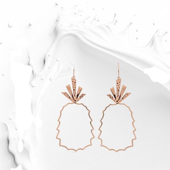 🍍Rose Gold Plated Lightweight Hook Drop boho Beachy Earrings - Picture 10 of 13